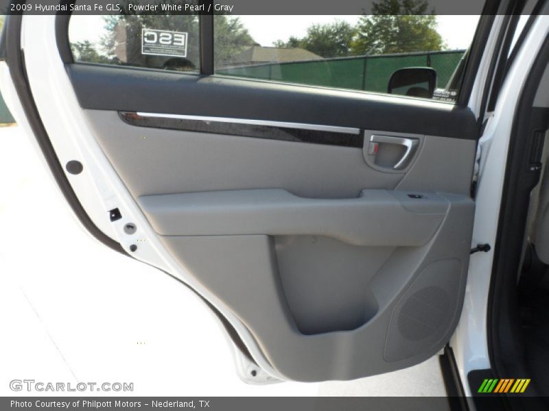Powder White Pearl / Gray 2009 Hyundai Santa Fe GLS