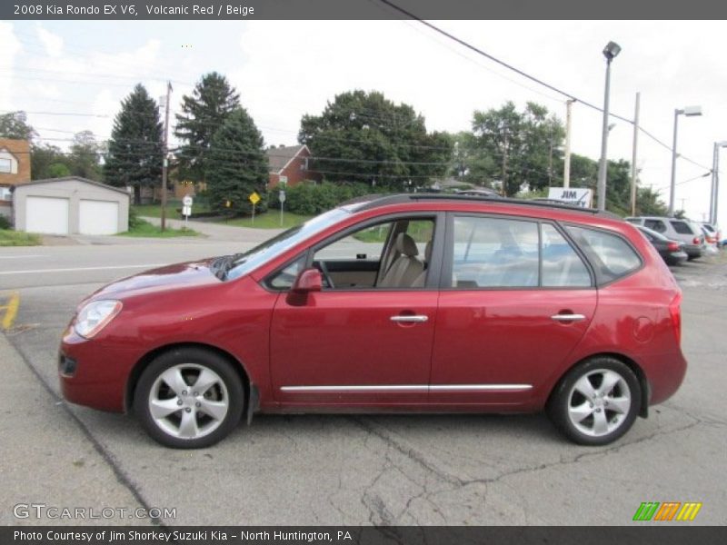 Volcanic Red / Beige 2008 Kia Rondo EX V6