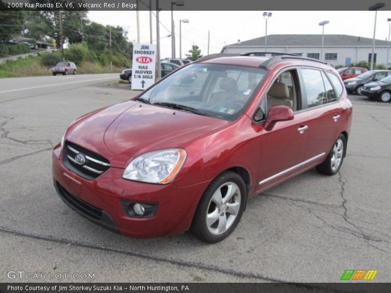 Volcanic Red / Beige 2008 Kia Rondo EX V6