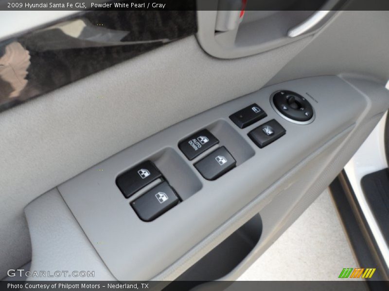 Powder White Pearl / Gray 2009 Hyundai Santa Fe GLS