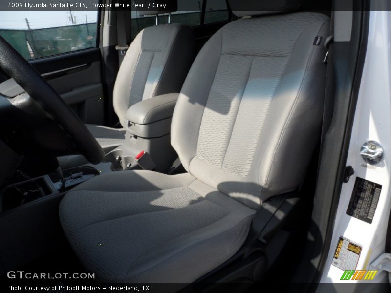 Powder White Pearl / Gray 2009 Hyundai Santa Fe GLS