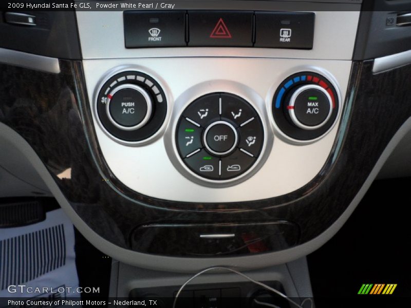 Powder White Pearl / Gray 2009 Hyundai Santa Fe GLS