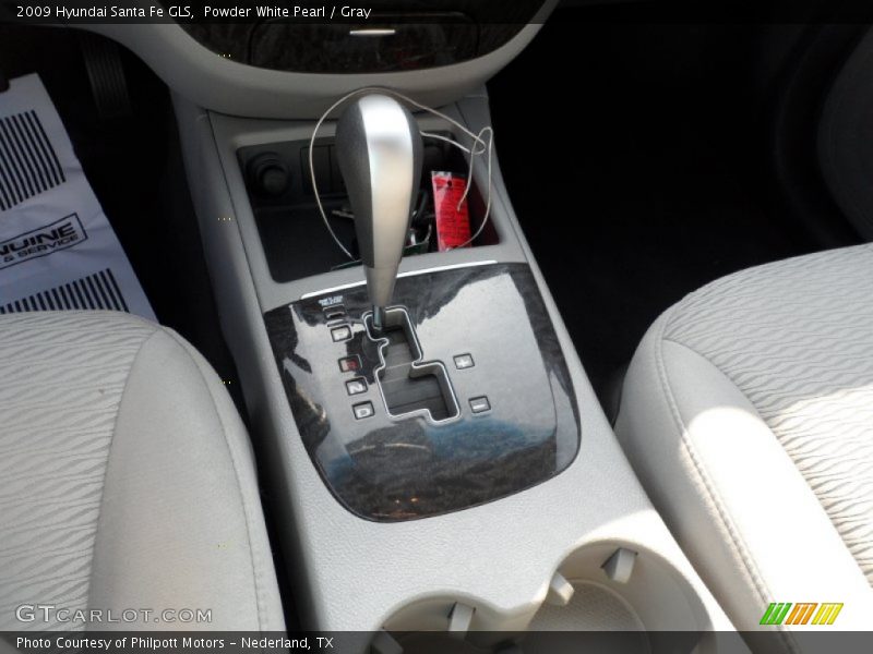 Powder White Pearl / Gray 2009 Hyundai Santa Fe GLS