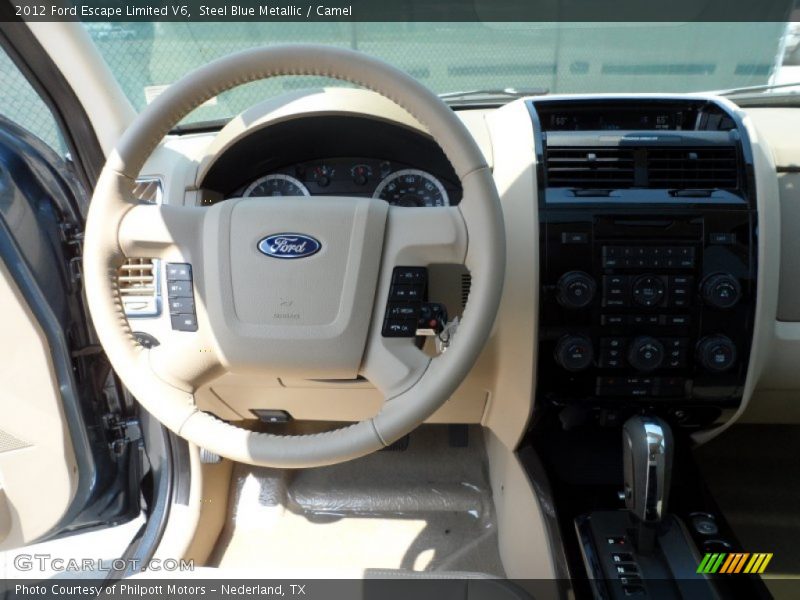 Steel Blue Metallic / Camel 2012 Ford Escape Limited V6