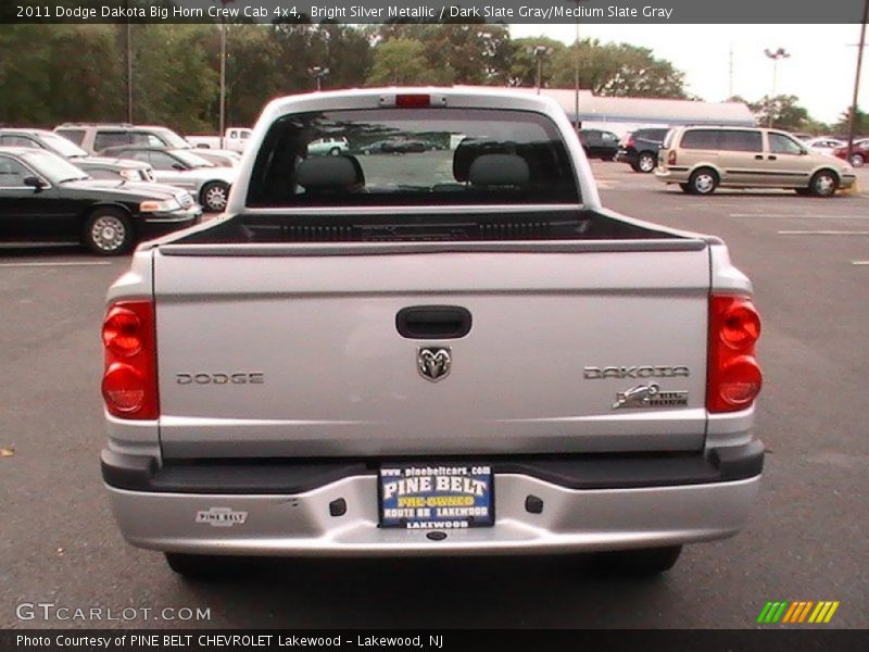 Bright Silver Metallic / Dark Slate Gray/Medium Slate Gray 2011 Dodge Dakota Big Horn Crew Cab 4x4