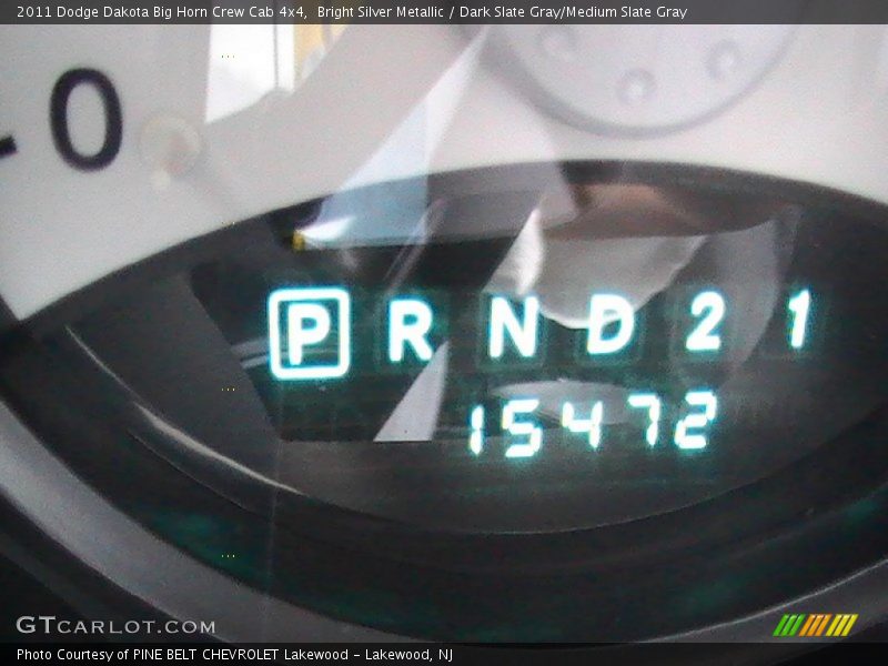 Bright Silver Metallic / Dark Slate Gray/Medium Slate Gray 2011 Dodge Dakota Big Horn Crew Cab 4x4