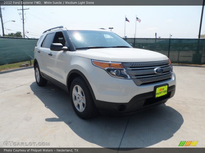 White Suede / Medium Light Stone 2012 Ford Explorer FWD