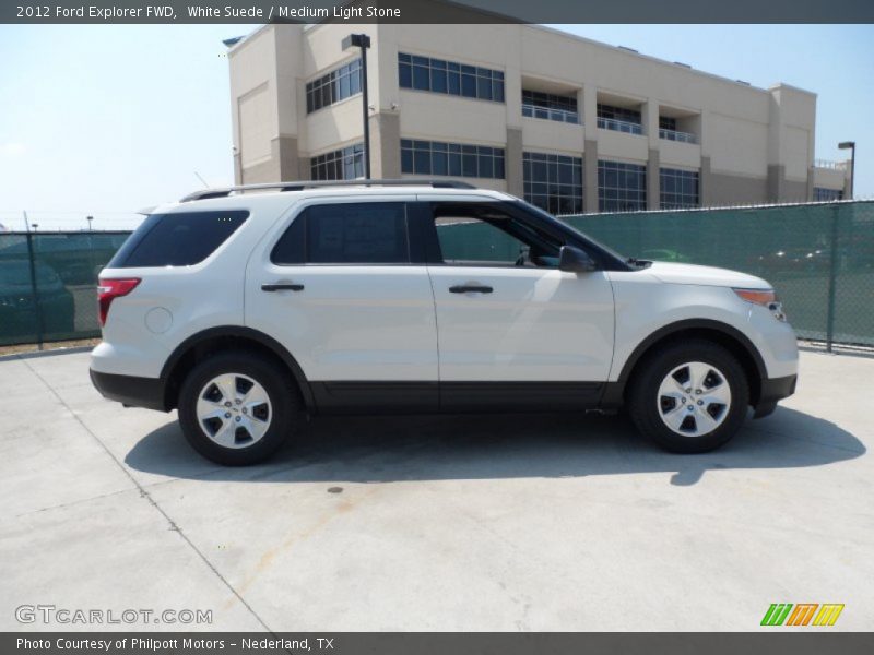 White Suede / Medium Light Stone 2012 Ford Explorer FWD