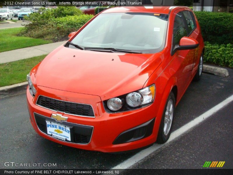 Inferno Orange Metallic / Jet Black/Dark Titanium 2012 Chevrolet Sonic LS Hatch