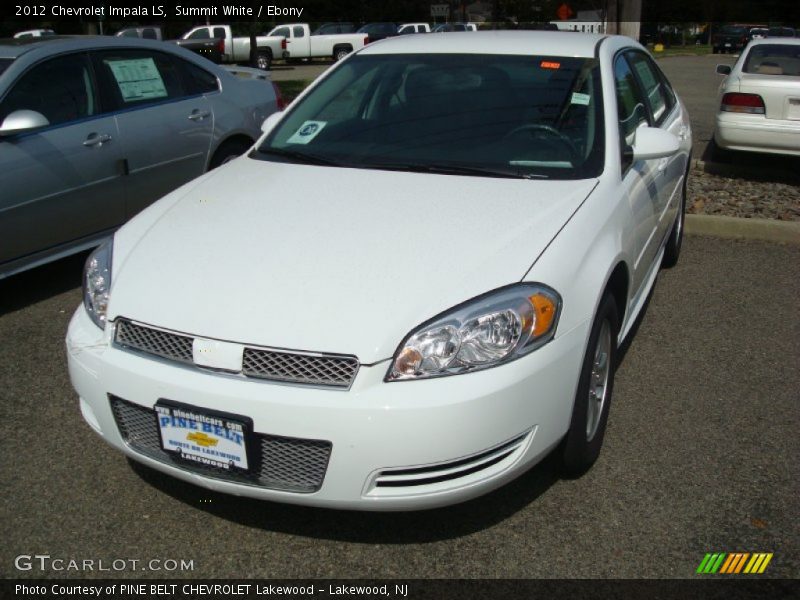 Summit White / Ebony 2012 Chevrolet Impala LS