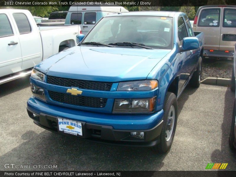 Aqua Blue Metallic / Ebony 2012 Chevrolet Colorado Work Truck Extended Cab 4x4