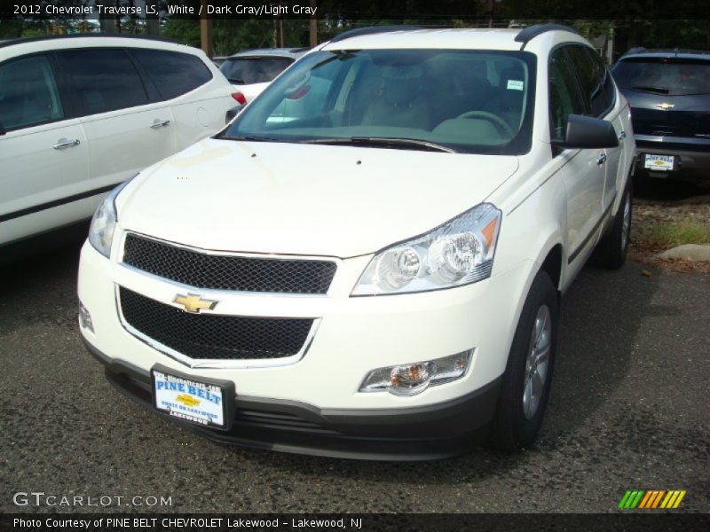 White / Dark Gray/Light Gray 2012 Chevrolet Traverse LS