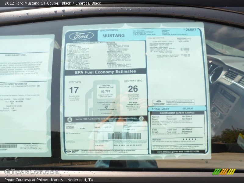 Black / Charcoal Black 2012 Ford Mustang GT Coupe