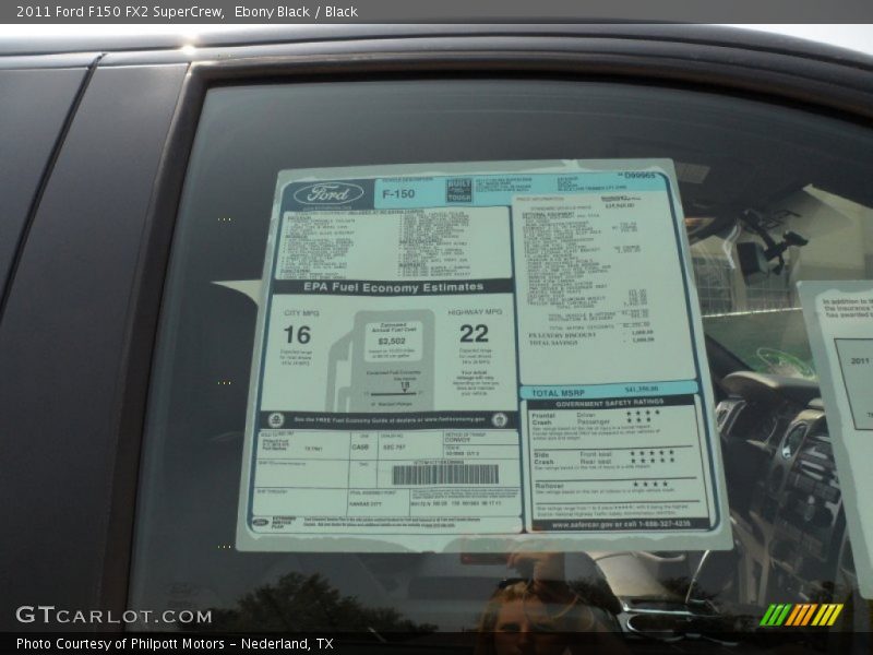 Ebony Black / Black 2011 Ford F150 FX2 SuperCrew