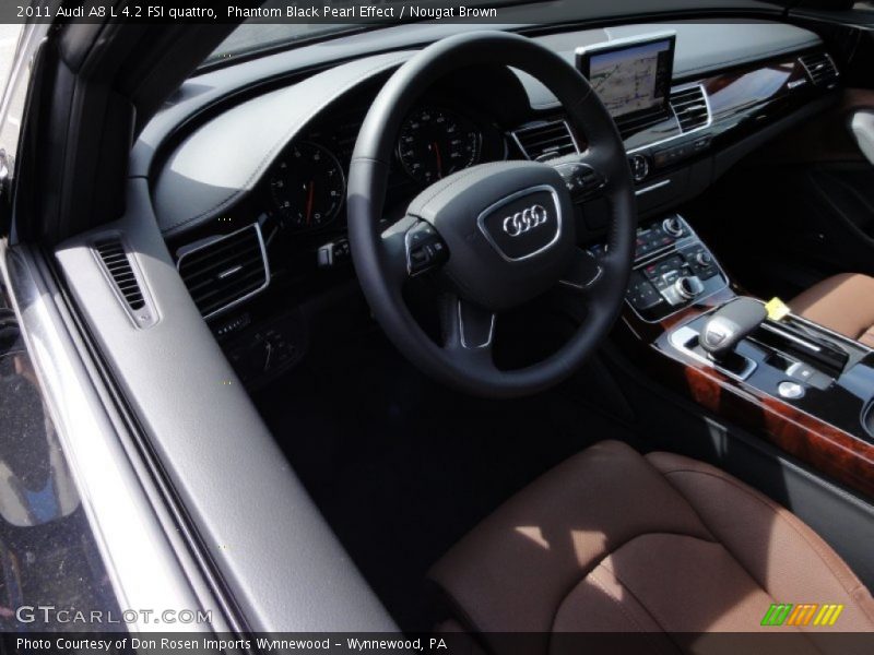 Phantom Black Pearl Effect / Nougat Brown 2011 Audi A8 L 4.2 FSI quattro