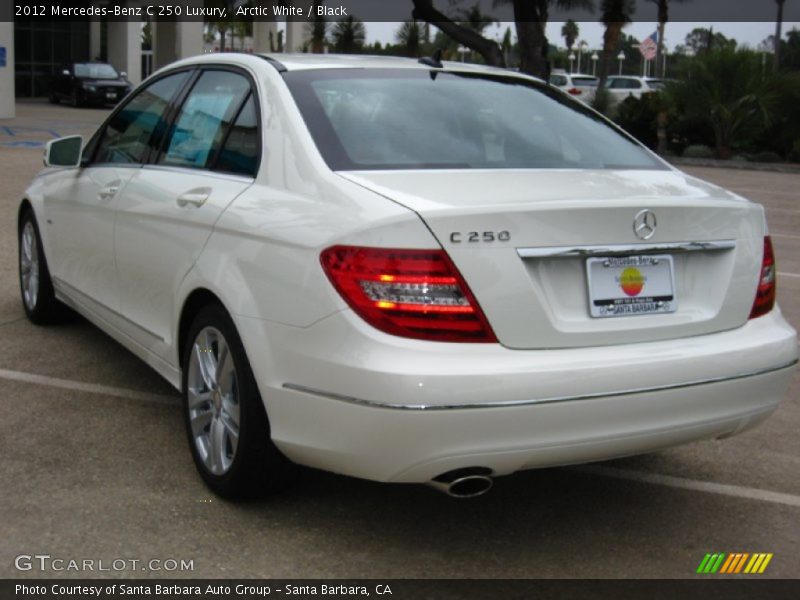 Arctic White / Black 2012 Mercedes-Benz C 250 Luxury