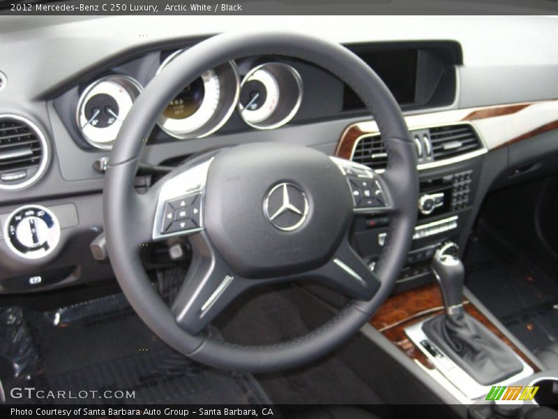Arctic White / Black 2012 Mercedes-Benz C 250 Luxury