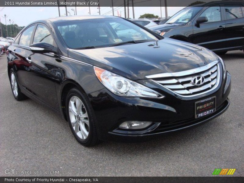 Midnight Black / Gray 2011 Hyundai Sonata Limited