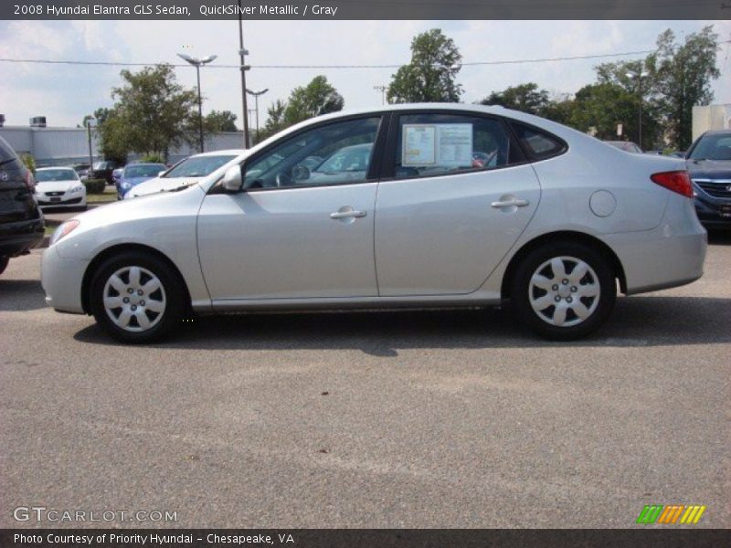 QuickSilver Metallic / Gray 2008 Hyundai Elantra GLS Sedan
