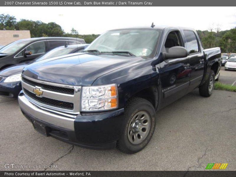 Dark Blue Metallic / Dark Titanium Gray 2007 Chevrolet Silverado 1500 LS Crew Cab