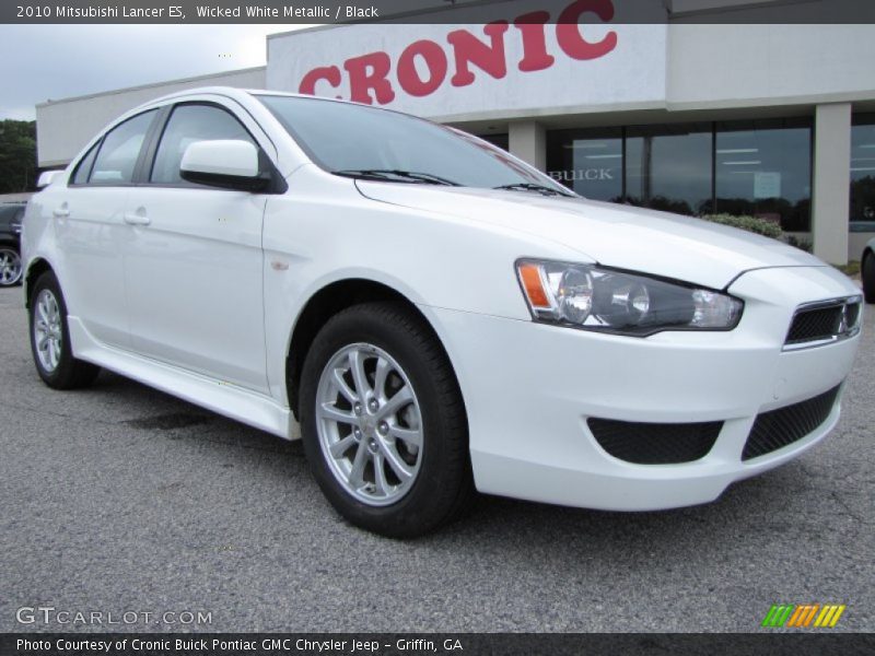 Wicked White Metallic / Black 2010 Mitsubishi Lancer ES
