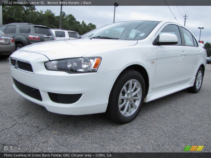 Wicked White Metallic / Black 2010 Mitsubishi Lancer ES