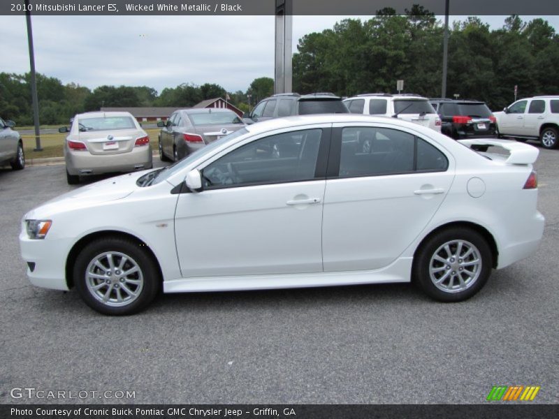 Wicked White Metallic / Black 2010 Mitsubishi Lancer ES