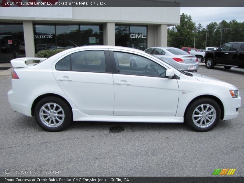 Wicked White Metallic / Black 2010 Mitsubishi Lancer ES