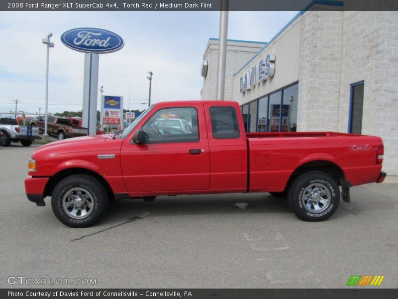 Torch Red / Medium Dark Flint 2008 Ford Ranger XLT SuperCab 4x4