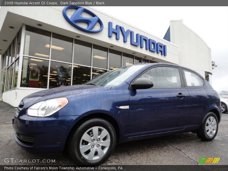 Dark Sapphire Blue / Black 2008 Hyundai Accent GS Coupe