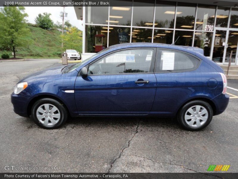 Dark Sapphire Blue / Black 2008 Hyundai Accent GS Coupe