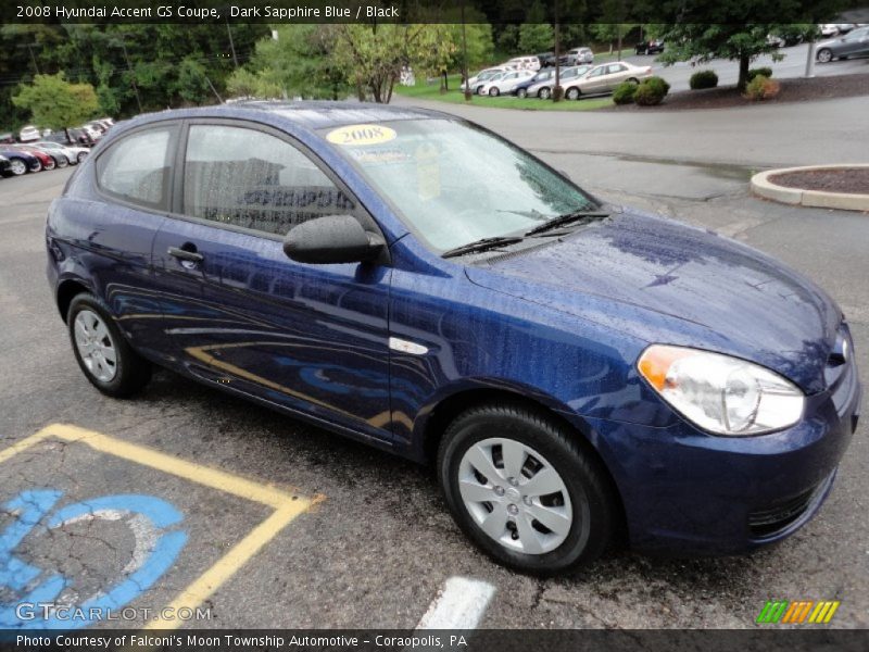Dark Sapphire Blue / Black 2008 Hyundai Accent GS Coupe