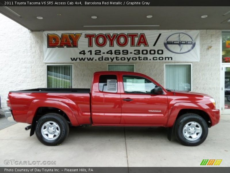 Barcelona Red Metallic / Graphite Gray 2011 Toyota Tacoma V6 SR5 Access Cab 4x4