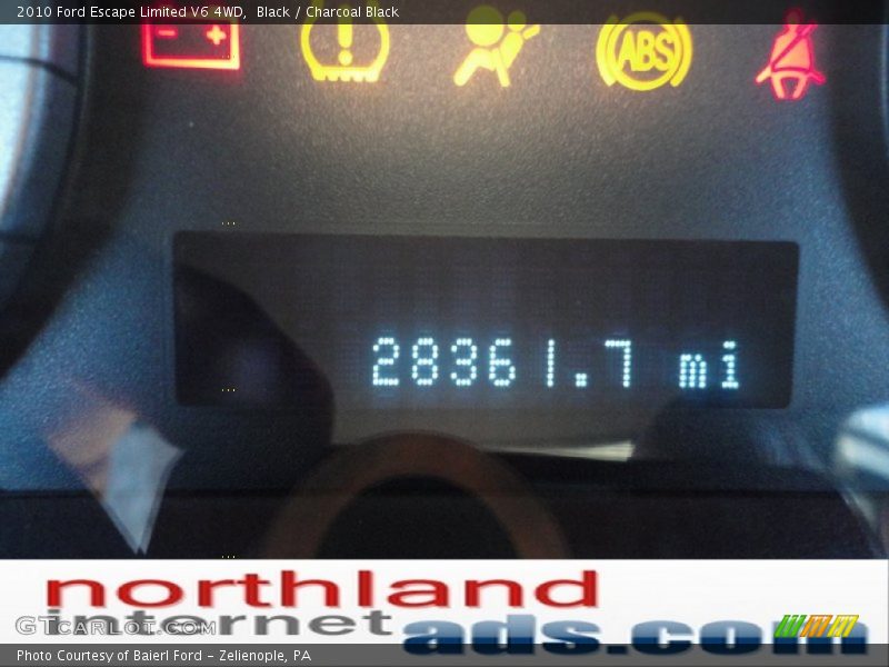 Black / Charcoal Black 2010 Ford Escape Limited V6 4WD