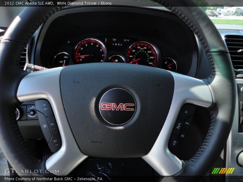 White Diamond Tricoat / Ebony 2012 GMC Acadia SLE AWD