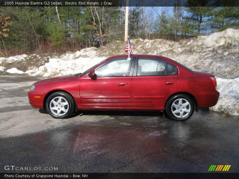 Electric Red Metallic / Gray 2005 Hyundai Elantra GLS Sedan