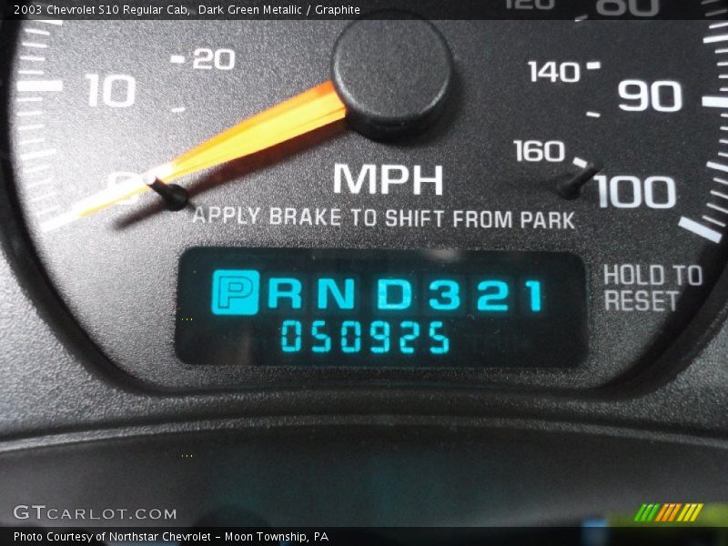 Dark Green Metallic / Graphite 2003 Chevrolet S10 Regular Cab