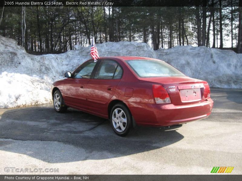 Electric Red Metallic / Gray 2005 Hyundai Elantra GLS Sedan