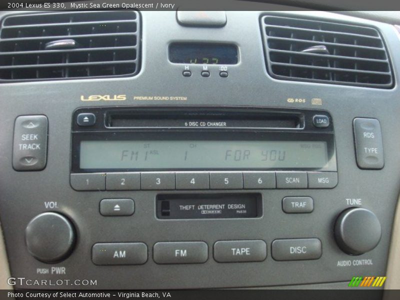 Mystic Sea Green Opalescent / Ivory 2004 Lexus ES 330