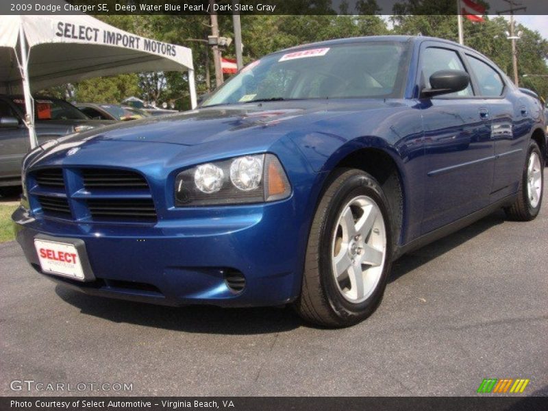 Deep Water Blue Pearl / Dark Slate Gray 2009 Dodge Charger SE
