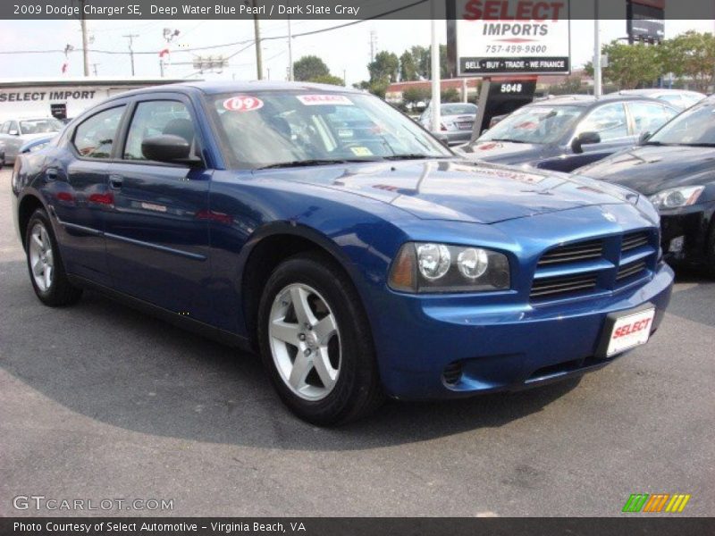 Deep Water Blue Pearl / Dark Slate Gray 2009 Dodge Charger SE