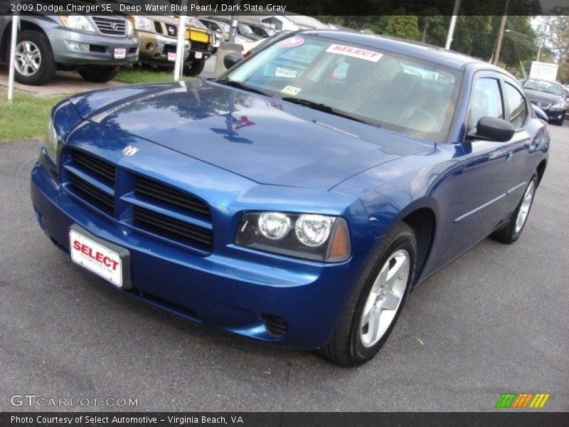 Deep Water Blue Pearl / Dark Slate Gray 2009 Dodge Charger SE