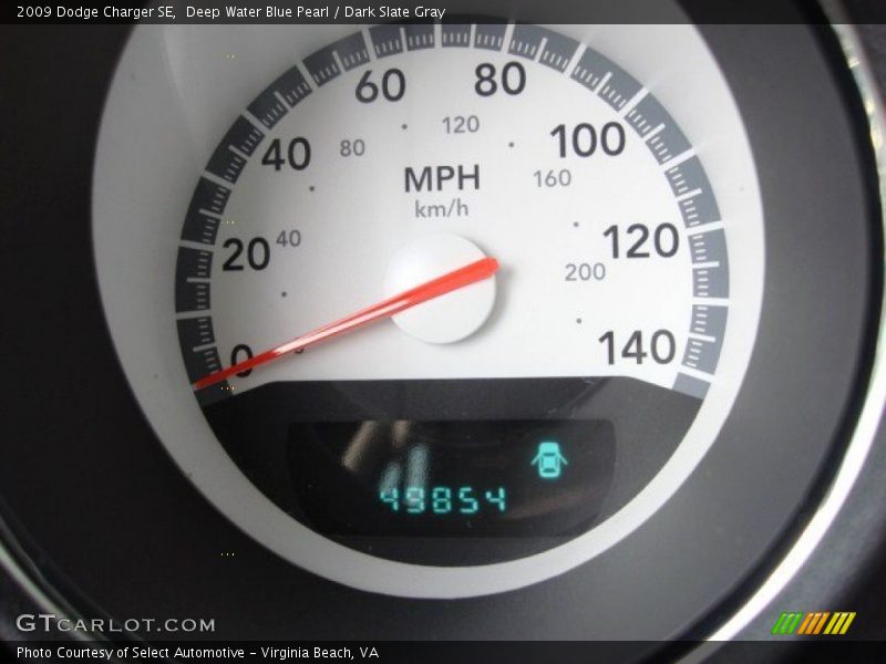 Deep Water Blue Pearl / Dark Slate Gray 2009 Dodge Charger SE
