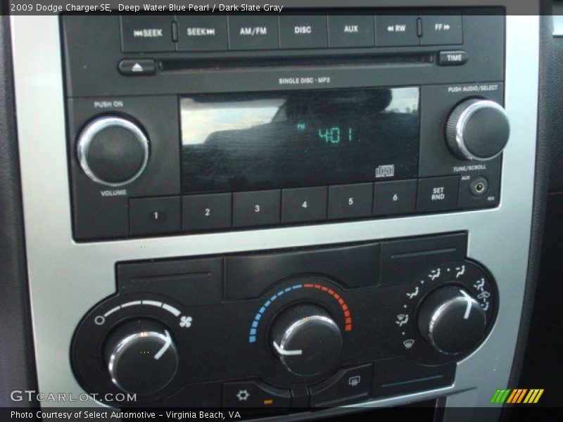 Deep Water Blue Pearl / Dark Slate Gray 2009 Dodge Charger SE