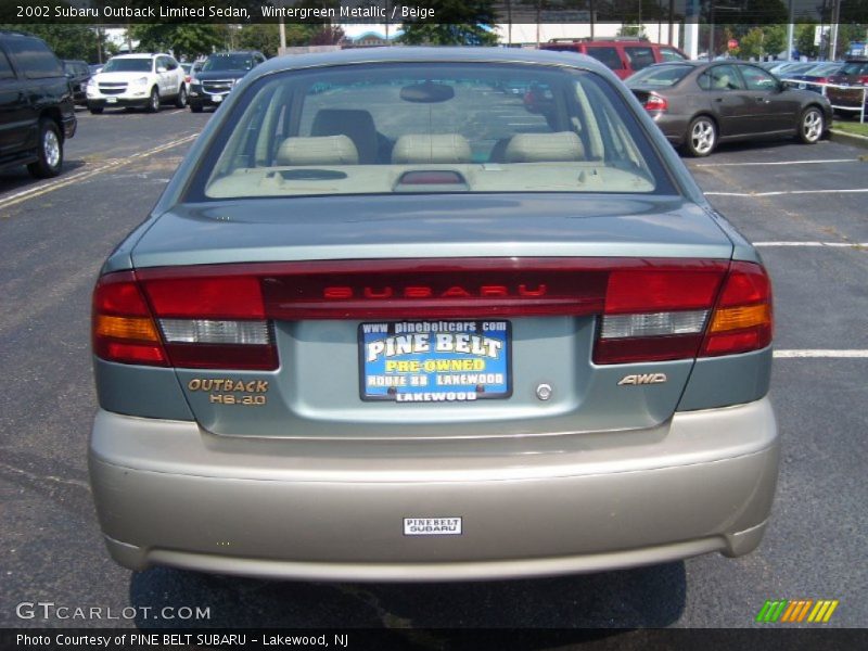 Wintergreen Metallic / Beige 2002 Subaru Outback Limited Sedan