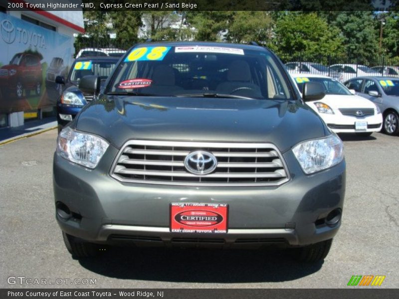 Cypress Green Pearl / Sand Beige 2008 Toyota Highlander 4WD