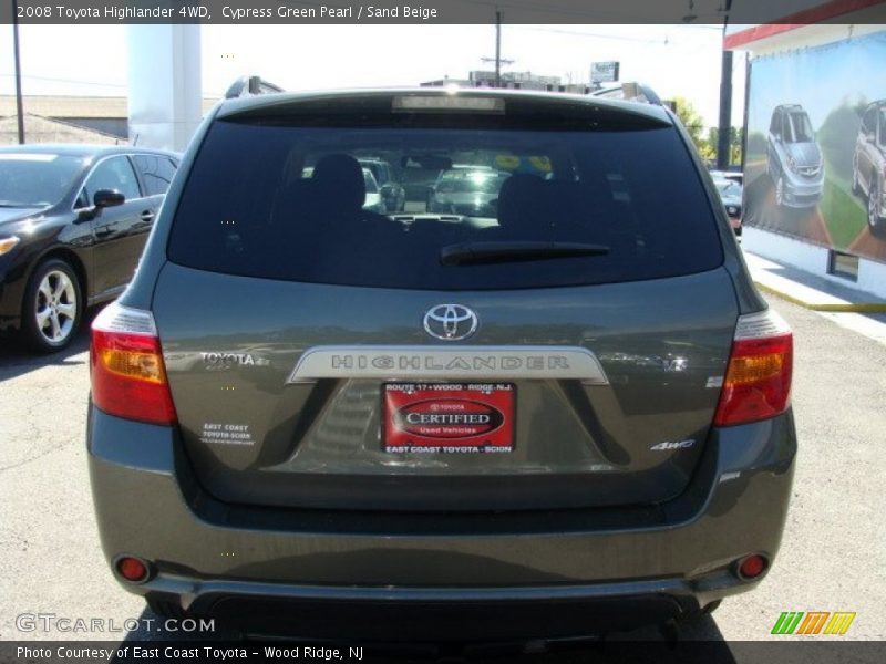 Cypress Green Pearl / Sand Beige 2008 Toyota Highlander 4WD