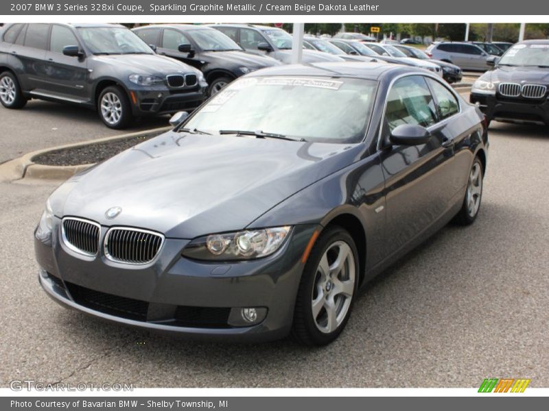 Sparkling Graphite Metallic / Cream Beige Dakota Leather 2007 BMW 3 Series 328xi Coupe