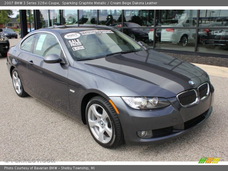 Sparkling Graphite Metallic / Cream Beige Dakota Leather 2007 BMW 3 Series 328xi Coupe