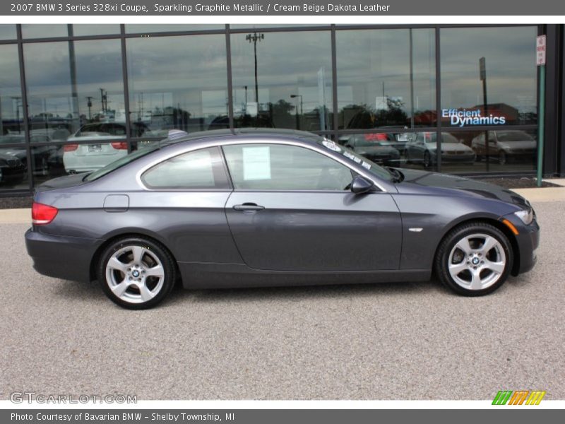 Sparkling Graphite Metallic / Cream Beige Dakota Leather 2007 BMW 3 Series 328xi Coupe
